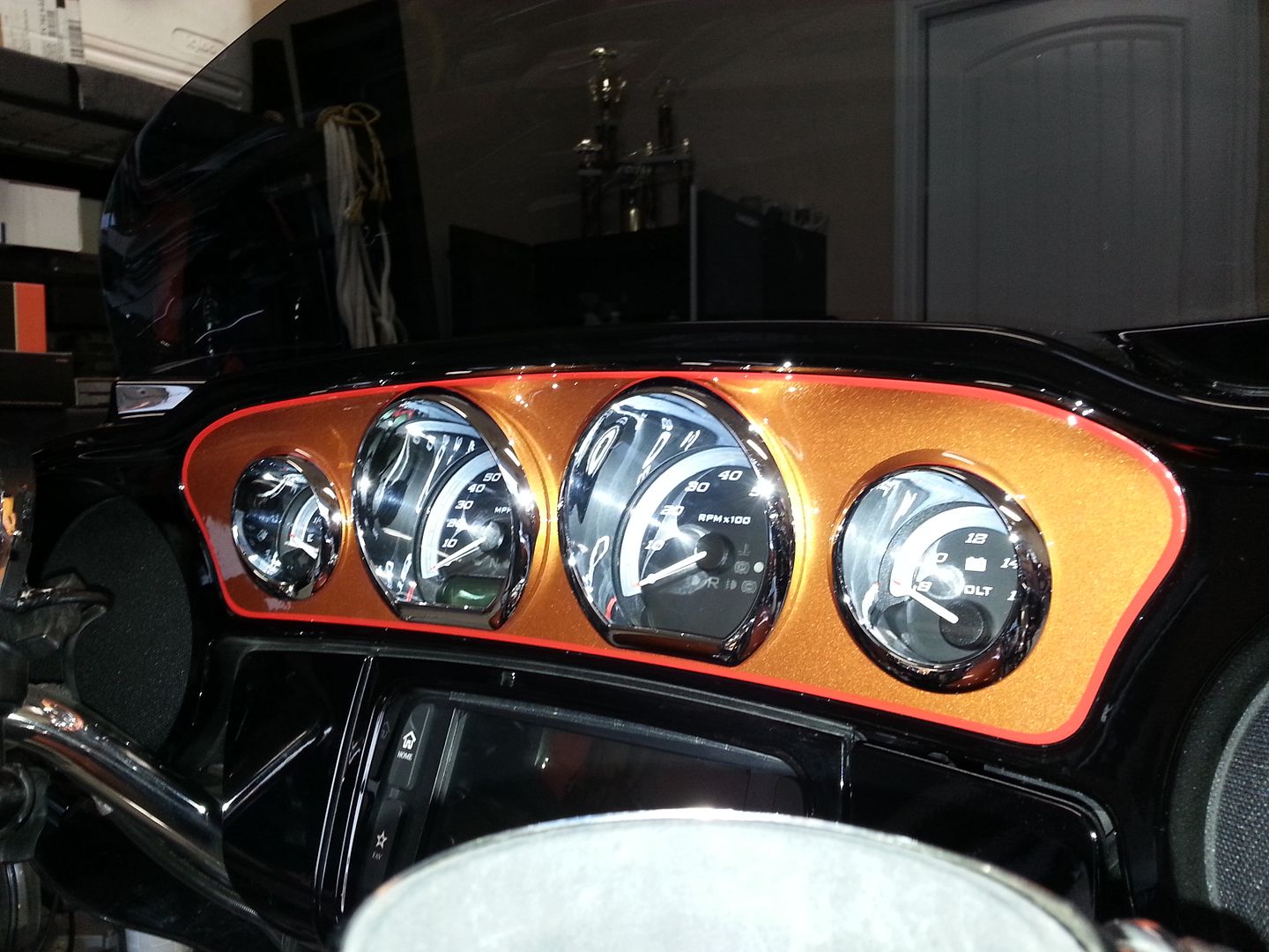 Custom painted Chrome Gauge Trim Kit Harley Davidson Forums